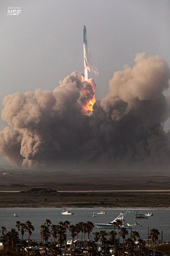 SpaceX Starship launching on the IFT-1 mission; photo by Max Evans with NSF, used with permission